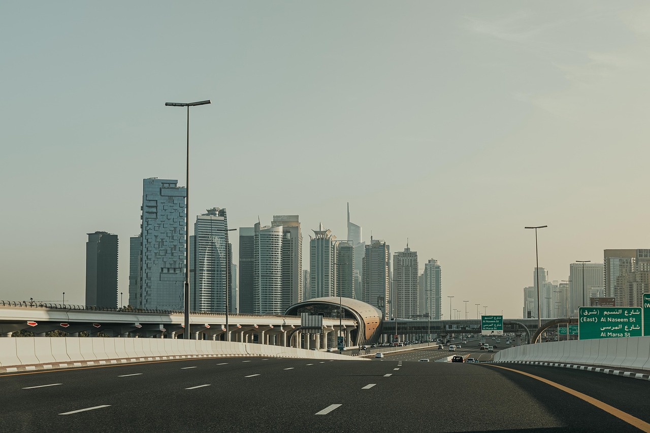 Dubai skyline aerial view